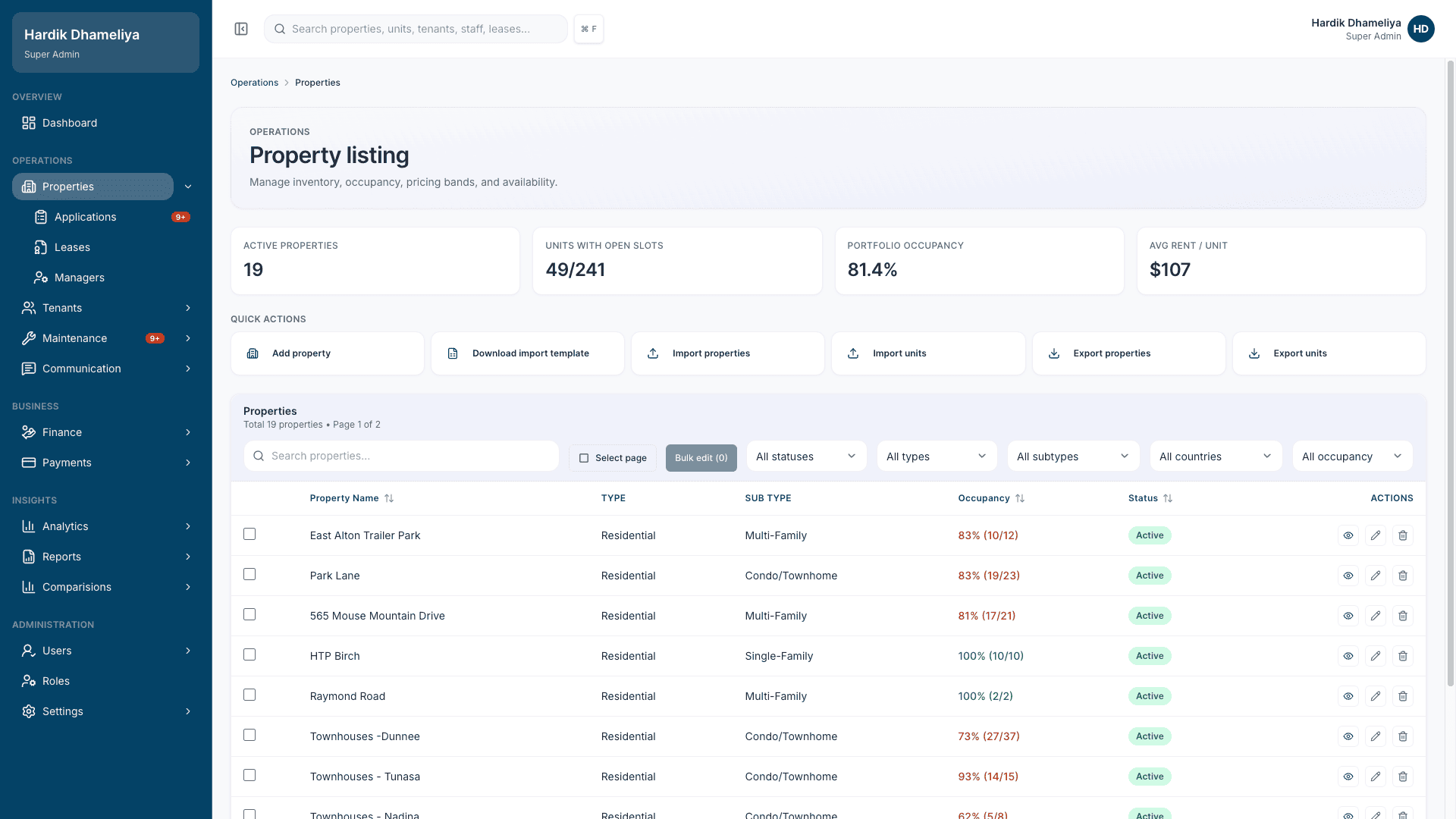 RentEra — Property Management Platform — 01 — Platform