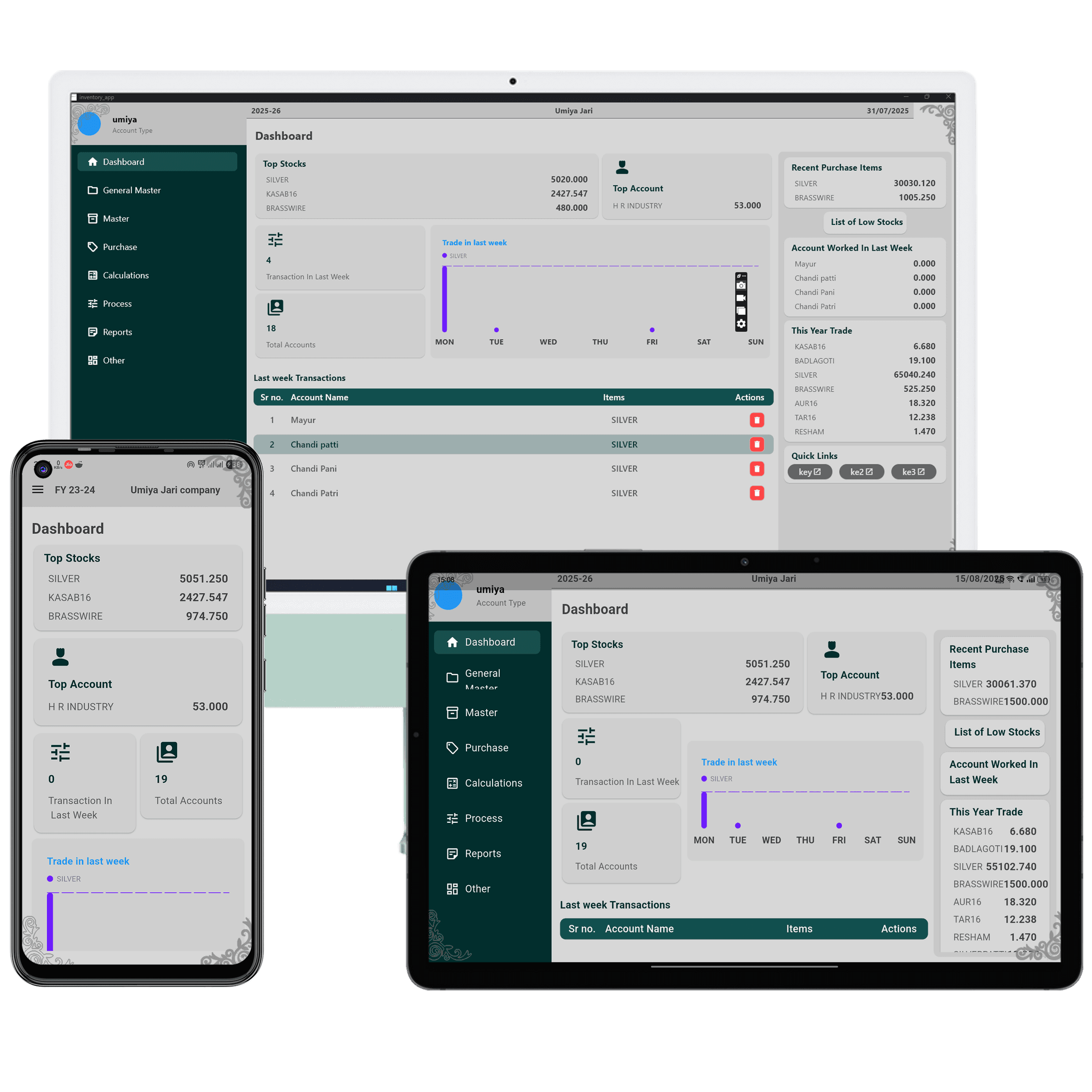 Umiya Jari Inventory System — Multi-Account Management