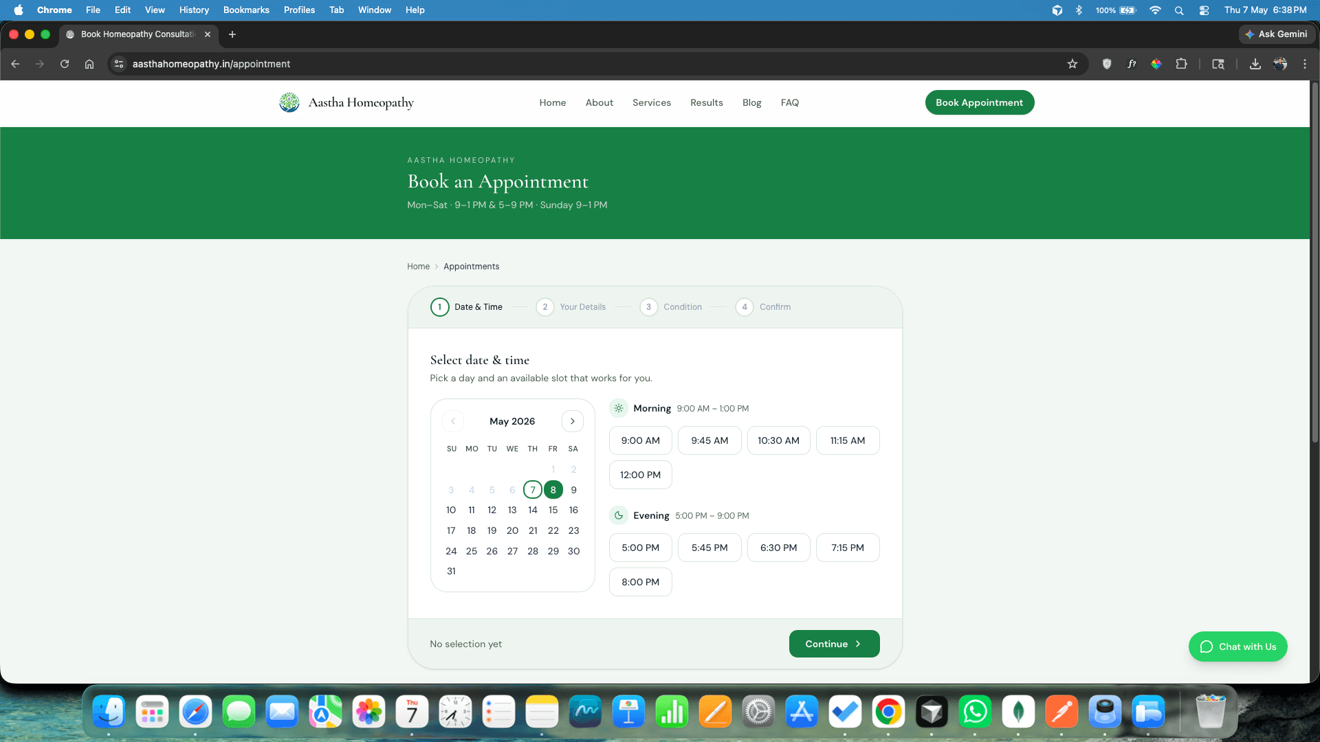 Aastha Homeopathy Clinic — Online Appointment Booking