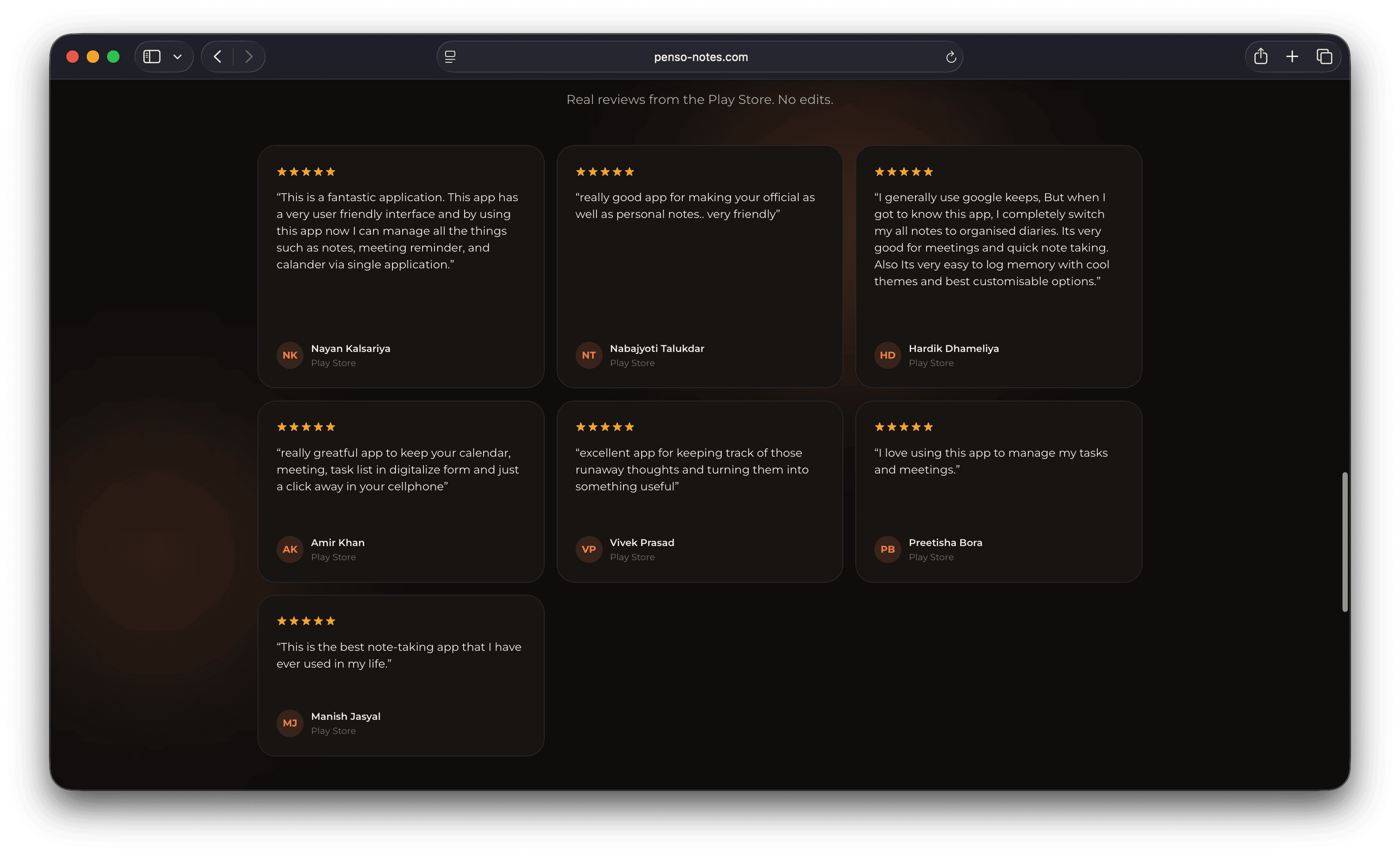 Penso Notes — Marketing Website