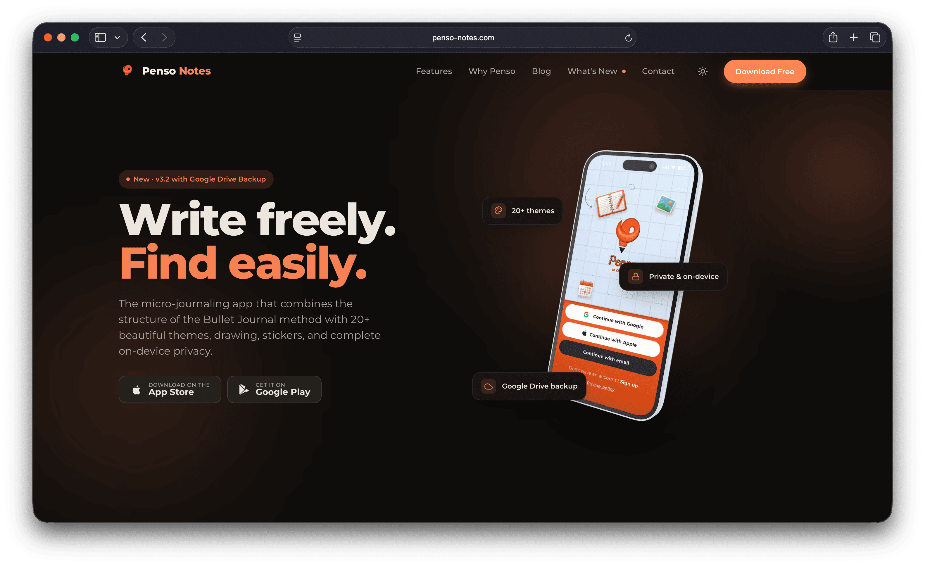 Penso Notes — Marketing Website