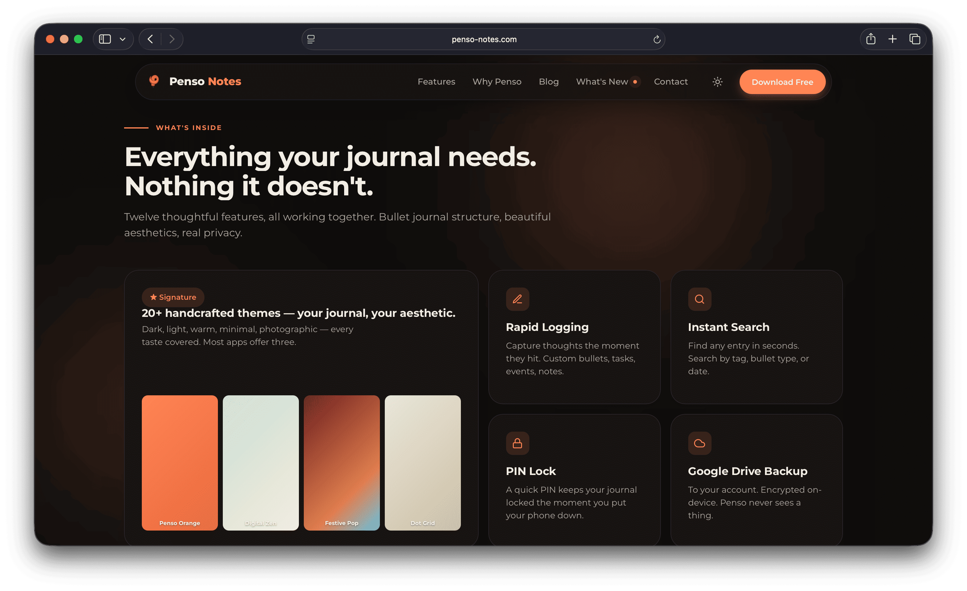 Penso Notes — Marketing Website