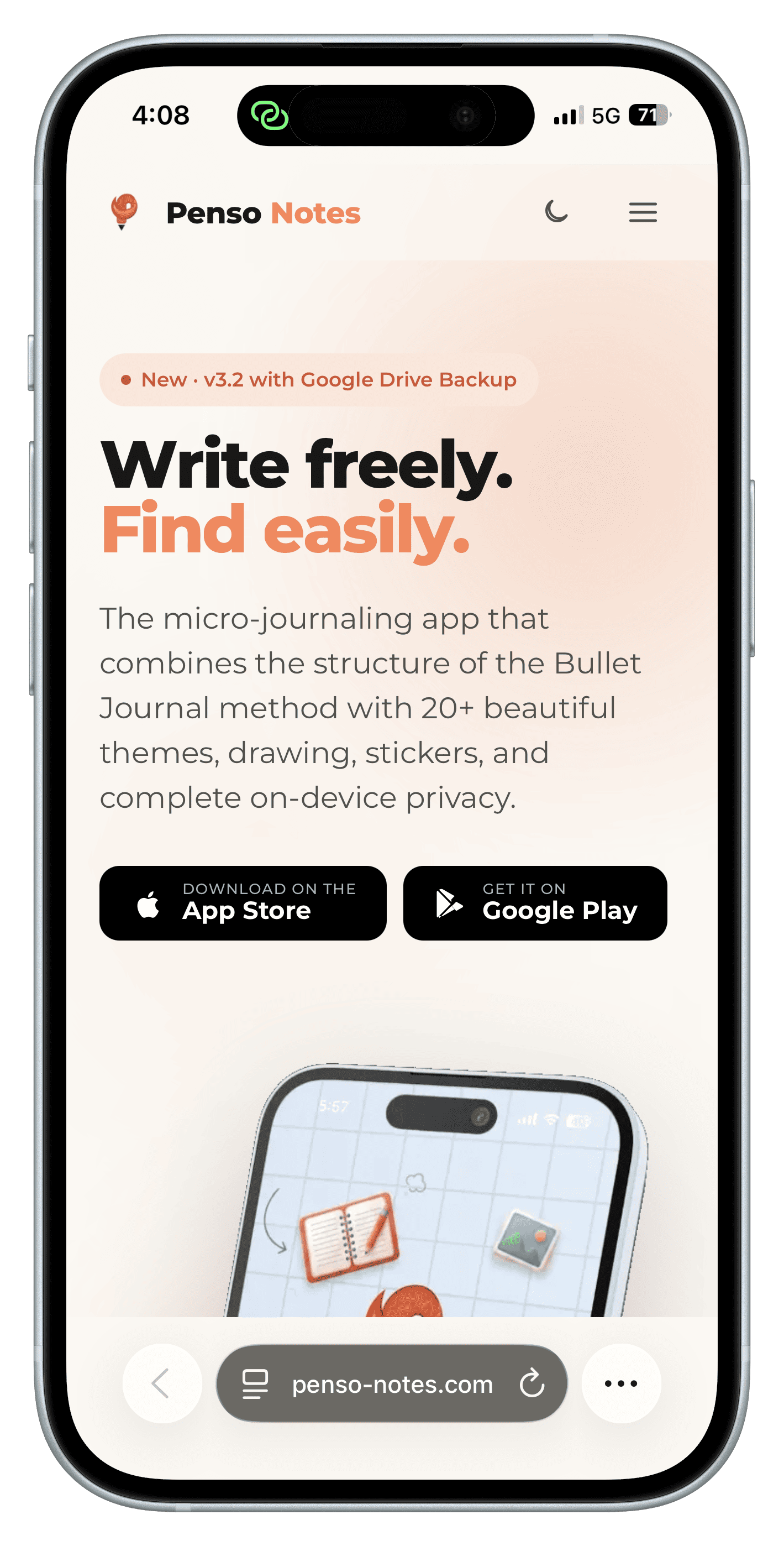 Penso Notes — Marketing Website