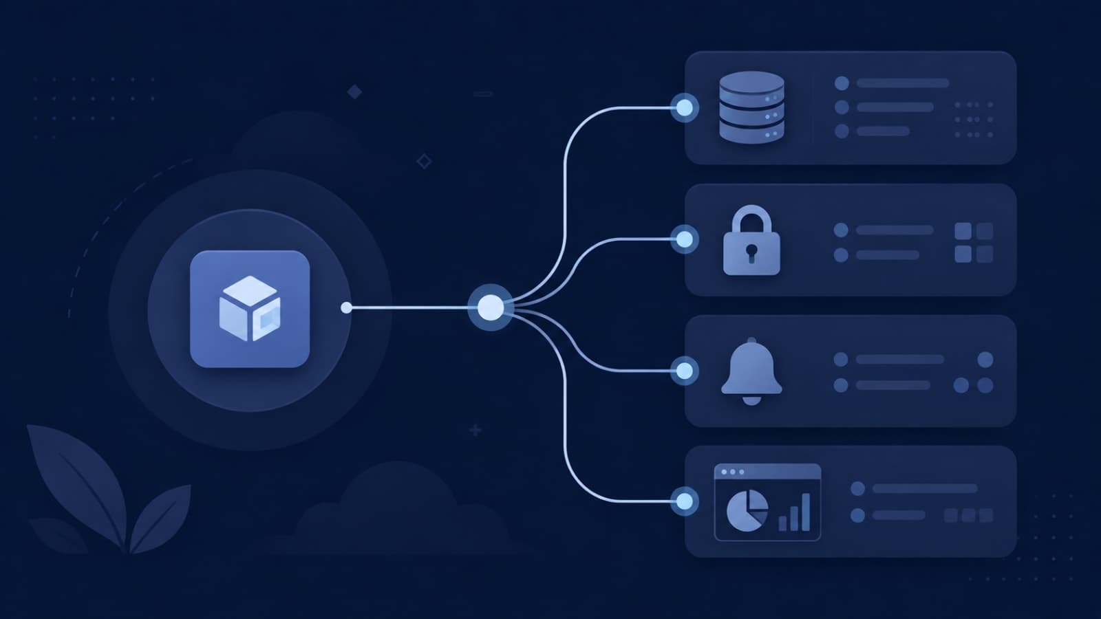 A single feature request branching out into multiple interconnected system components, illustrated in flat tech-blog style