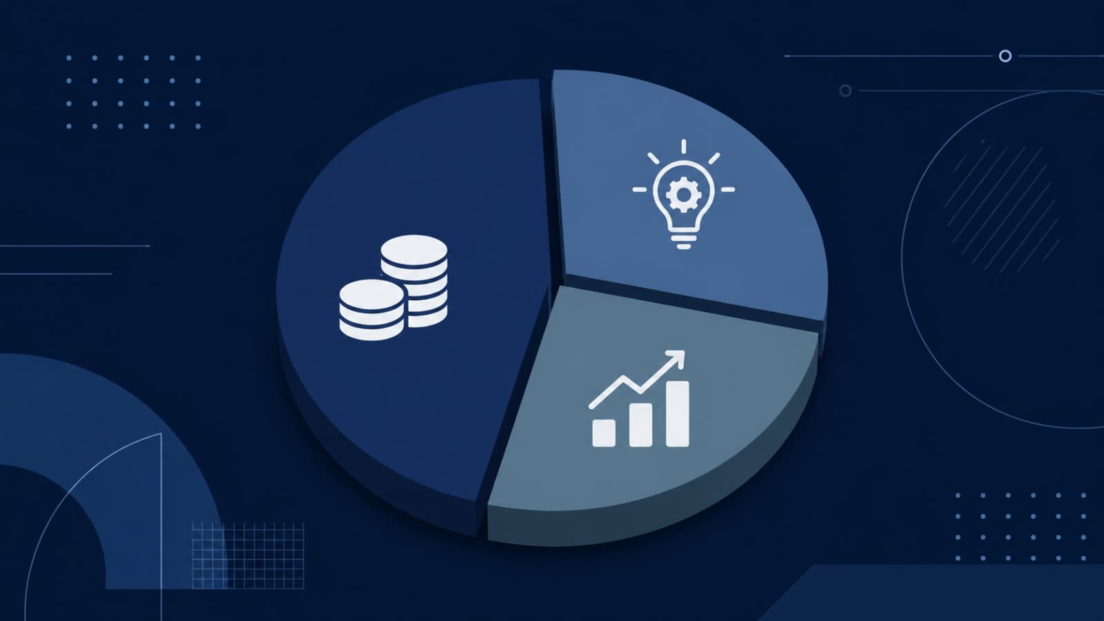 Pie chart illustration showing a product's price split between software COGS, R&D, and profit margin, flat tech-blog editorial style